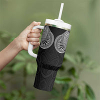 Samoan Traditional Art Tattoos Tumbler With Handle Tatau Roman Reigns Black Color LT03 - Polynesian Pride