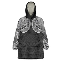 Samoan Traditional Art Tattoos Wearable Blanket Hoodie Tatau Roman Reigns Black Color LT03 One Size Black - Polynesian Pride