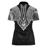 Samoan Traditional Art Tattoos Women Polo Shirt Tatau Roman Reigns Black Color LT03 - Polynesian Pride