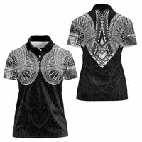 Samoan Traditional Art Tattoos Women Polo Shirt Tatau Roman Reigns Black Color LT03 - Polynesian Pride