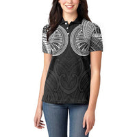 Samoan Traditional Art Tattoos Women Polo Shirt Tatau Roman Reigns Black Color LT03 - Polynesian Pride