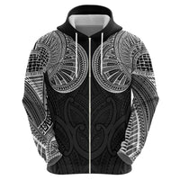 Samoan Traditional Art Tattoos Zip Hoodie Tatau Roman Reigns Black Color LT03 - Polynesian Pride