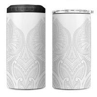 Samoan Traditional Art Tattoos 4 in 1 Can Cooler Tumbler Tatau Roman Reigns White Color LT03 One Size: 16 oz White - Polynesian Pride