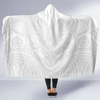 Samoan Traditional Art Tattoos Hooded Blanket Tatau Roman Reigns White Color LT03 One Size White - Polynesian Pride