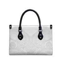 Samoan Traditional Art Tattoos Leather Bag Tatau Roman Reigns White Color - Polynesian Pride