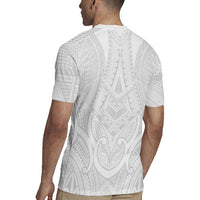Samoan Traditional Art Tattoos Rugby Jersey Tatau Roman Reigns White Color LT03 - Polynesian Pride