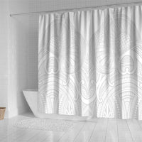 Samoan Traditional Art Tattoos Shower Curtain Tatau Roman Reigns White Color LT03 - Polynesian Pride