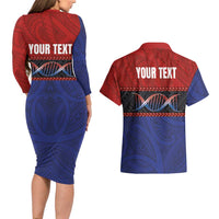 Personalised Samoan DNA-Proud of Samoa Couples Matching Long Sleeve Bodycon Dress and Hawaiian Shirt Polynesian Patterns LT03 - Polynesian Pride