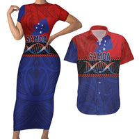 Personalised Samoan DNA-Proud of Samoa Couples Matching Short Sleeve Bodycon Dress and Hawaiian Shirt Polynesian Patterns LT03 Multicolor - Polynesian Pride