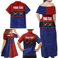 Personalised Samoan DNA-Proud of Samoa Family Matching Off Shoulder Maxi Dress and Hawaiian Shirt Polynesian Patterns LT03 - Polynesian Pride