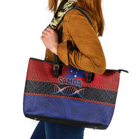 Samoan DNA-Proud of Samoa Leather Tote Bag Polynesian Patterns - Polynesian Pride