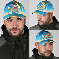 Polynesian Merry Christmas Classic Cap Funny Santa with Sea Turtle Beach and Plumeria - Polynesian Pride