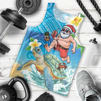 Polynesian Merry Christmas Men Tank Top Funny Santa with Sea Turtle Beach Plumeria - Polynesian Pride