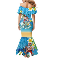 Polynesian Merry Christmas Mermaid Dress Funny Santa with Sea Turtle Beach Plumeria LT03 - Polynesian Pride
