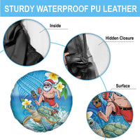 Polynesian Merry Christmas Spare Tire Cover Funny Santa with Sea Turtle Beach Plumeria LT03 - Polynesian Pride