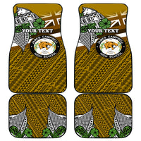 Hawaii James Campbell High School Car Mats Kakau Pattern Gold Color Version LT03 Gold - Polynesian Pride