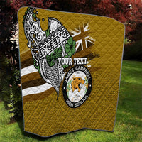 Hawaii James Campbell High School Quilt Kakau Pattern Gold Color Version LT03 - Polynesian Pride