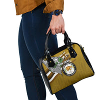 Hawaii James Campbell High School Shoulder Handbag Kakau Pattern Gold Color Version LT03 - Polynesian Pride