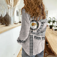 Custom Hawaii James Campbell High School Women Casual Shirt Tribal Kakau Pattern LT03 - Polynesian Pride