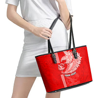 Hawaii Kalani High School Leather Tote Bag Tribal Kakau Pattern LT03 - Polynesian Pride