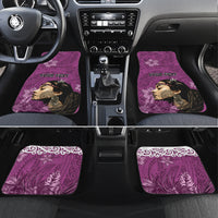 Custom New Zealand Womens Day Car Mats Traditional Maori Woman Polynesian Pattern Pink Color LT03 Pink - Polynesian Pride