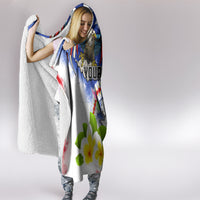 Custom Northern Mariana Islands Commonwealth Covenant Day Hooded Blanket Plumeria Flower Splash Style LT03 - Polynesian Pride