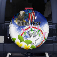 Custom Northern Mariana Islands Commonwealth Covenant Day Spare Tire Cover Plumeria Flower Splash Style LT03 - Polynesian Pride