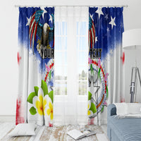 Custom Northern Mariana Islands Commonwealth Covenant Day Window Curtain Plumeria Flower Splash Style LT03 - Polynesian Pride