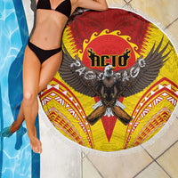 American Samoa Fautasi Race Beach Blanket Pago Pago-Aeto Samoan Tattoo and Eagle