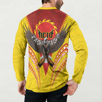 American Samoa Fautasi Race Button Sweatshirt Pago Pago-Aeto Samoan Tattoo and Eagle