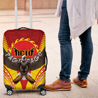American Samoa Fautasi Race Luggage Cover Pago Pago-Aeto Samoan Tattoo and Eagle