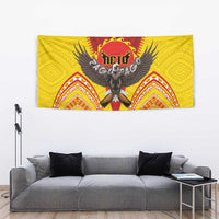 American Samoa Fautasi Race Tapestry Pago Pago-Aeto Samoan Tattoo and Eagle