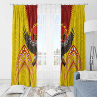 American Samoa Fautasi Race Window Curtain Pago Pago-Aeto Samoan Tattoo and Eagle