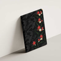Hawaiian Taro Leaves-Hibiscus and Plumeria Canvas Wall Art Floral Tribal Tattoo Motif LT03 - Polynesian Pride