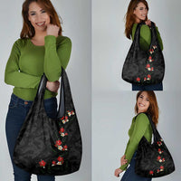 Hawaiian Taro Leaves-Hibiscus and Plumeria Grocery Bag Floral Tribal Tattoo Motif LT03 - Polynesian Pride