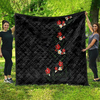Hawaiian Taro Leaves-Hibiscus and Plumeria Quilt Floral Tribal Tattoo Motif LT03 - Polynesian Pride