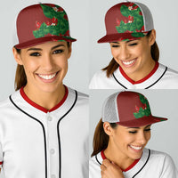 Hawaiian Taro Leaves-Hibiscus and Plumeria Baseball Net Cap Polynesian Art-Kakau Tattoo Red LT03 - Polynesian Pride