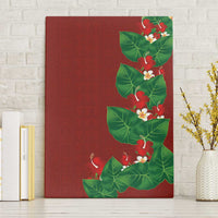 Hawaiian Taro Leaves-Hibiscus and Plumeria Canvas Wall Art Polynesian Art-Kakau Tattoo Red LT03 Without Frame Red - Polynesian Pride