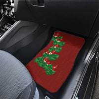 Hawaiian Taro Leaves-Hibiscus and Plumeria Car Mats Polynesian Art-Kakau Tattoo Red LT03 - Polynesian Pride