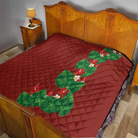 Hawaiian Taro Leaves-Hibiscus and Plumeria Quilt Polynesian Art-Kakau Tattoo Red LT03 - Polynesian Pride
