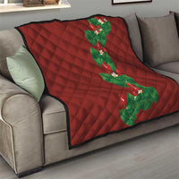 Hawaiian Taro Leaves-Hibiscus and Plumeria Quilt Polynesian Art-Kakau Tattoo Red LT03 - Polynesian Pride