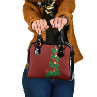 Hawaiian Taro Leaves-Hibiscus and Plumeria Shoulder Handbag Polynesian Art-Kakau Tattoo Red LT03 One Size Red - Polynesian Pride