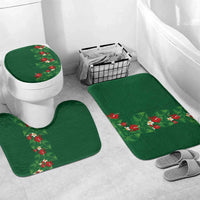 Hawaiian Taro Leaves-Hibiscus and Plumeria Bathroom Set Polynesian Art-Kakau Tattoo Green LT03 Mat Set Only (3 pcs) One Size Green - Polynesian Pride