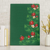 Hawaiian Taro Leaves-Hibiscus and Plumeria Canvas Wall Art Polynesian Art-Kakau Tattoo Green LT03 Without Frame Green - Polynesian Pride