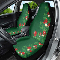 Hawaiian Taro Leaves-Hibiscus and Plumeria Car Seat Cover Polynesian Art-Kakau Tattoo Green LT03 - Polynesian Pride