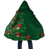 Hawaiian Taro Leaves-Hibiscus and Plumeria Cloak Polynesian Art-Kakau Tattoo Green LT03 Unisex Green - Polynesian Pride