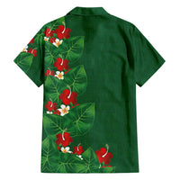 Hawaiian Taro Leaves-Hibiscus and Plumeria Family Matching Tank Maxi Dress and Hawaiian Shirt Polynesian Art-Kakau Tattoo Green LT03 - Polynesian Pride