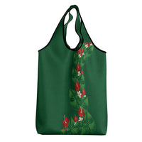 Hawaiian Taro Leaves-Hibiscus and Plumeria Grocery Bag Polynesian Art-Kakau Tattoo Green LT03 - Polynesian Pride