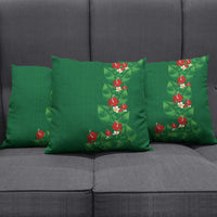 Hawaiian Taro Leaves-Hibiscus and Plumeria Pillow Cover Polynesian Art-Kakau Tattoo Green LT03 - Polynesian Pride