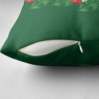 Hawaiian Taro Leaves-Hibiscus and Plumeria Pillow Cover Polynesian Art-Kakau Tattoo Green LT03 - Polynesian Pride